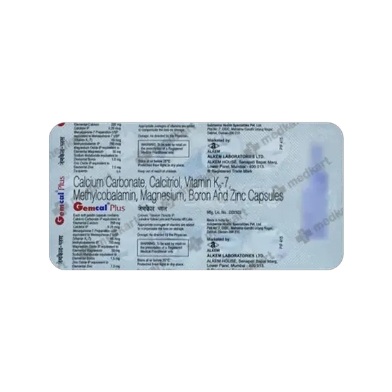 gemcal plus capsule 10's